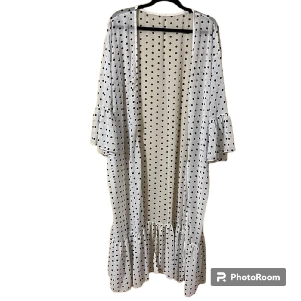 NWOT Polka Dot Maxi Beach Cover-Up Kimono